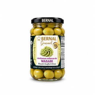Oliwki zielone nadziewane wasabi Bernal Gourmet 436 g