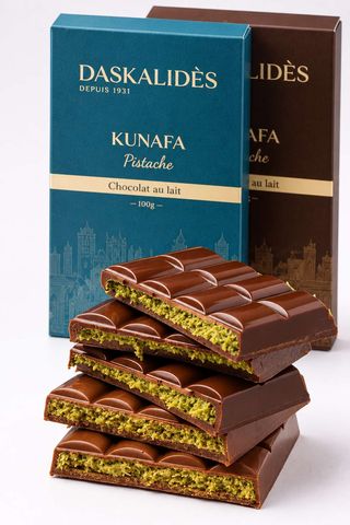 Tablette de chocolat au lait Kunafa Pistache (TKPL)