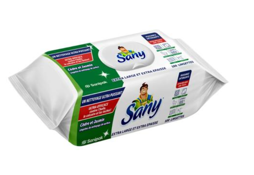 Sany Lingettes Nettoyantes Surfaces Cèdre et Jasmin – 100 Lingettes