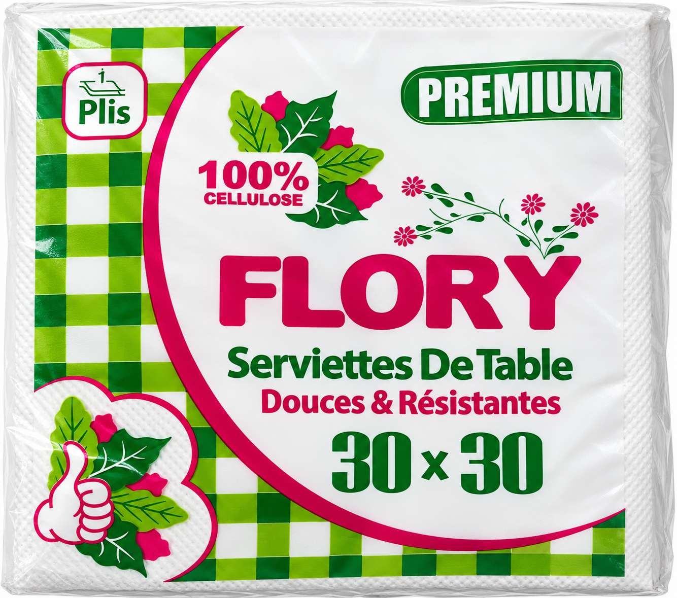 Flory Serviettes de Table Premium 30 x 30 cm
