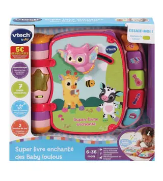 LIVRE INTERACTIF ROSE – SUPER LIVRE ENCHANTÉ DES BABY LOULOUS 6-36 MOIS – VTECH