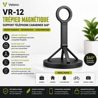 Support de téléphone trépied magnétique Velano VR-12
