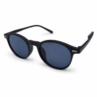 Lunettes de soleil Noir Moderne Ronde