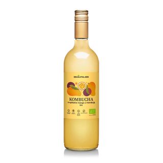 Kombucha BIO Tropikalne Mango z Marakują – Delikatna.BIO 750 ml