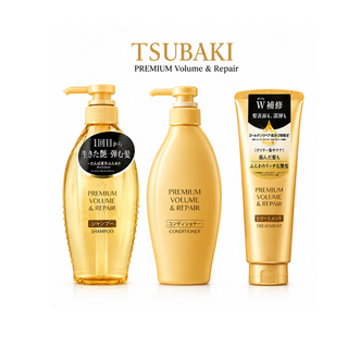 Tsubaki, მოცულობა & აღდგენა, პრემიუმ ნაკრები შამპუნი 450ML & კონდიციონერი 450ML & ნიღაბი 160ML