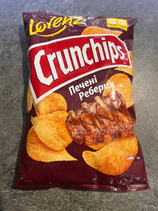 Чіпси картопляні "Crunchips" зі смаком печених реберець 110г