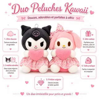 Duo de peluches, double tendresse Jouer, sourire et câliner