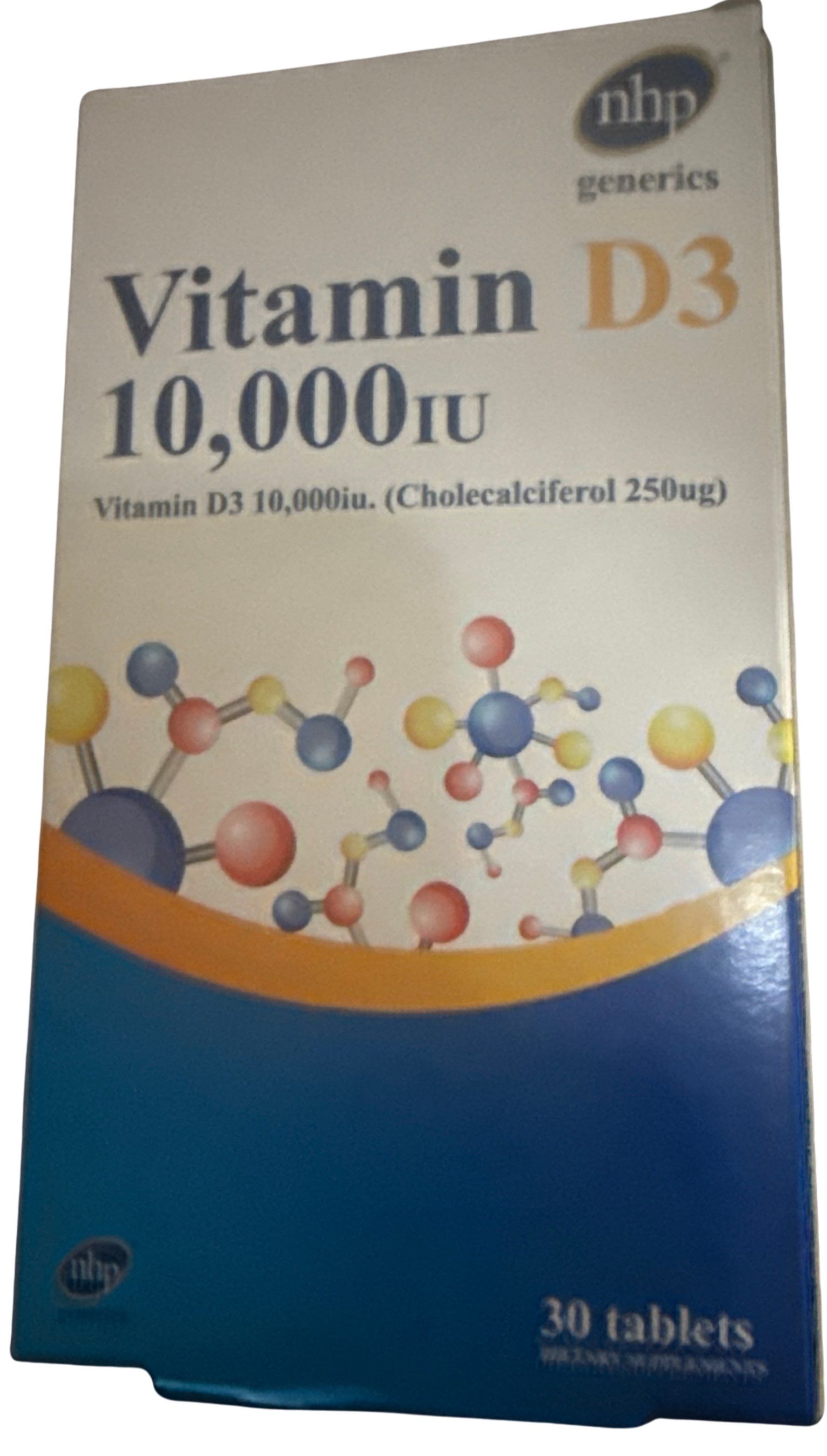 Nhp Generics Vitamin D3 Tablets 10,000Iu, 30 Count