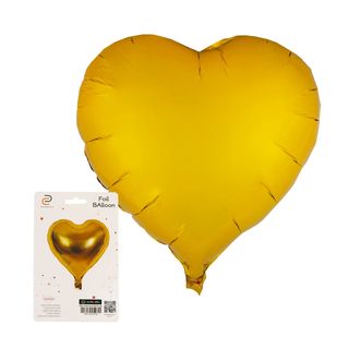 ჰელიუმის ფოლგირებული ბუშტი ,გული ოქროსფერი