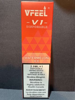 VFEEL V1 Watermelon Ice Disposable Vaping Device, 2mL