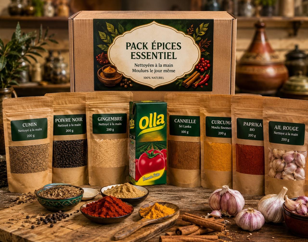Pack Épices Essentiel nettoyées à la main