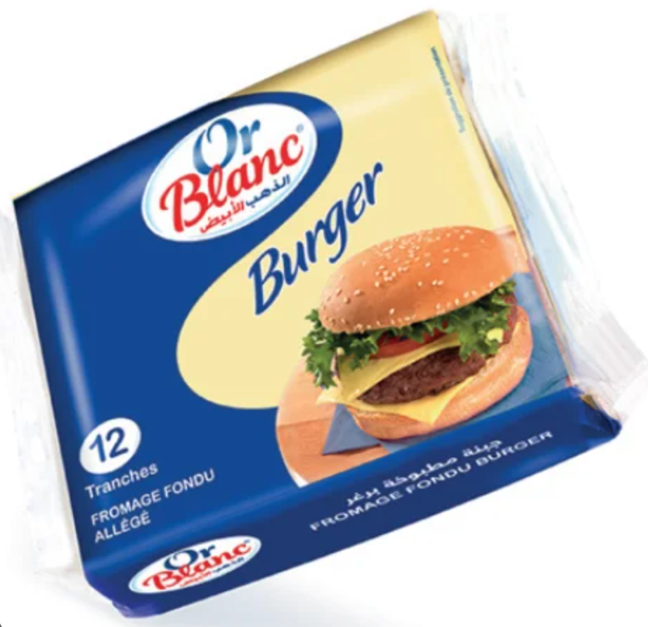 Or Blanc Fromage Fondu en Tranches Burger – 12 Tranches