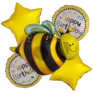 ჰელიუმის ფოლგირებული  ბუშტების ნაკრები, ფუტკარი 5 ცალი