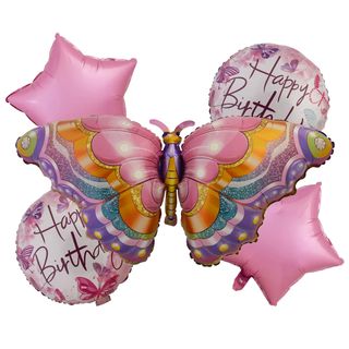 ჰელიუმის ფოლგირებული ბუშტების ნაკრები,პეპელა 5 ცალი