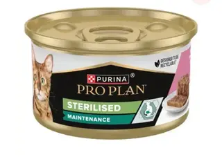 PURINA Pro Plan Sterilised Maintenance, Ton și Somon, hrană umedă pisici sterilizate, (pate), 85g