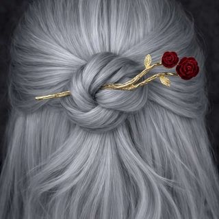 Ukrasni dodatak za kosu sa dvije somotne ruže i zlatnim tijelom