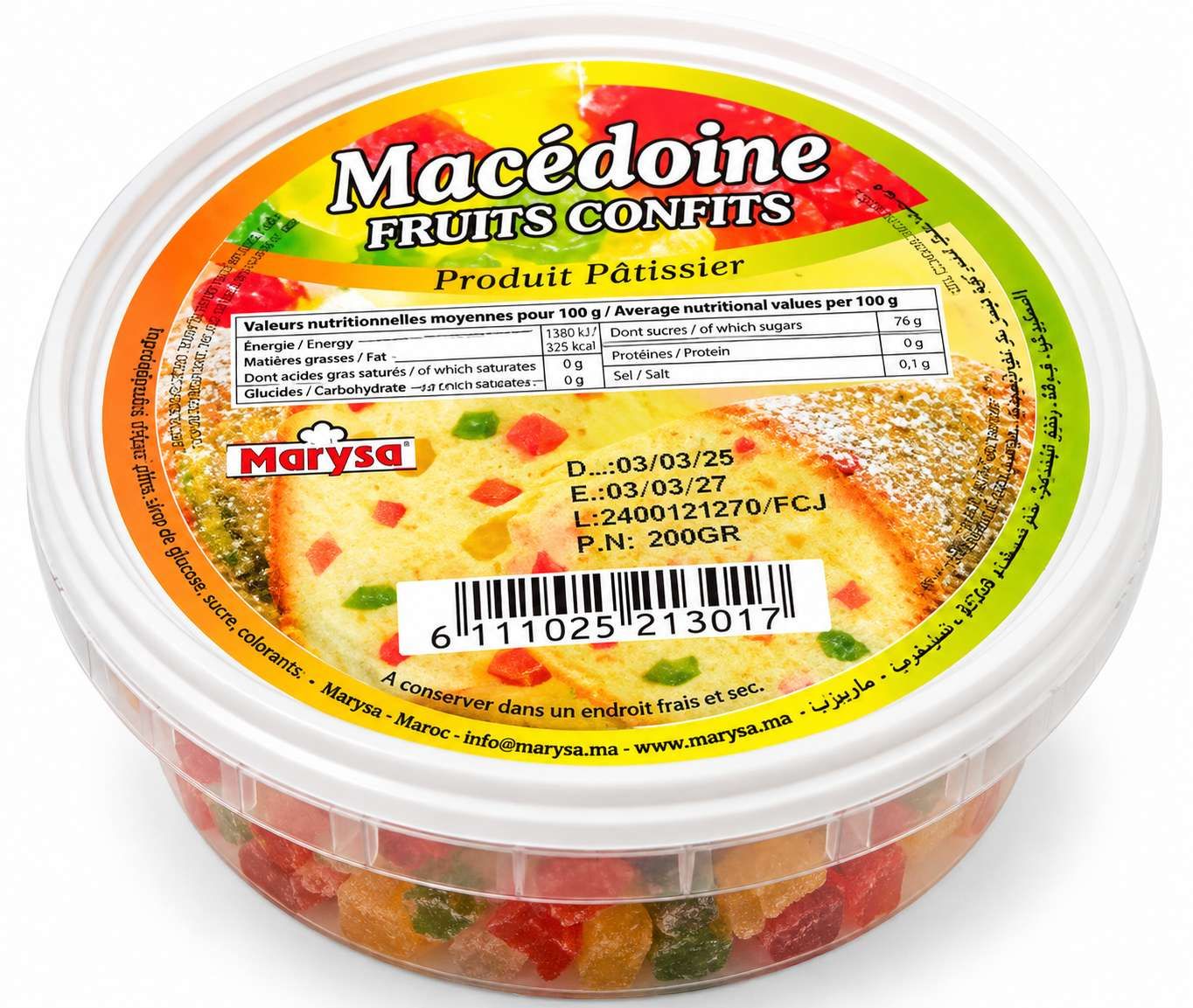 Marysa Macédoine de Fruits Confits – 120 g