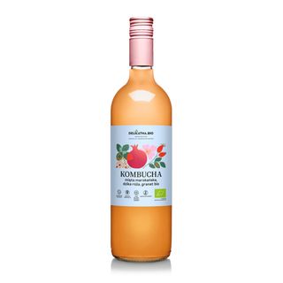 Kombucha BIO Mięta Marokańska, Dzika Róża i Granat – Delikatna.BIO 750 ml