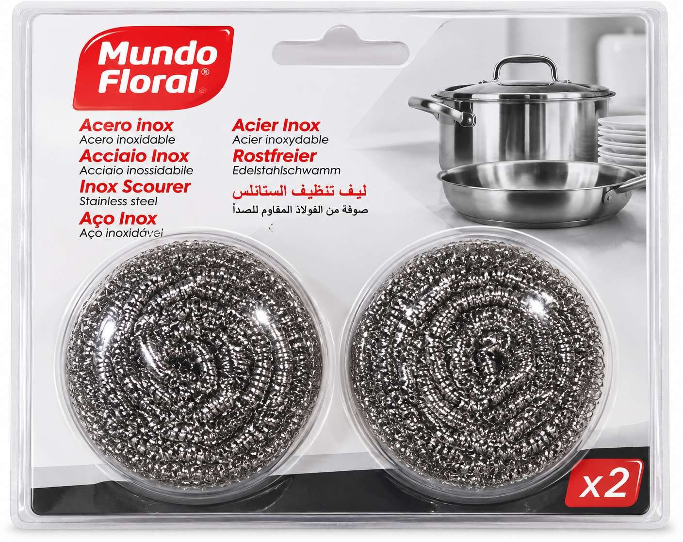 Mundo Floral Éponges Inox – 2 Pièces