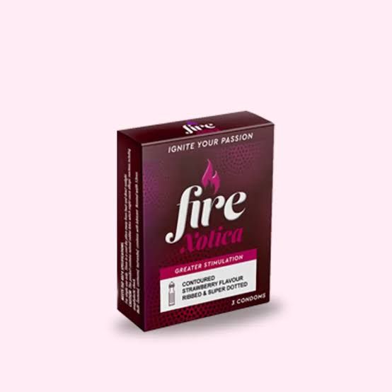 Fire Xotica Strawberry Condoms, 3 Pack