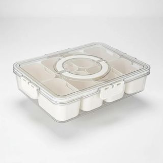 Boîte de Rangement Multifonction – “Magic Spice Grid” (8 Compartiments Amovibles pour Épices, Fruits Secs et Snacks)