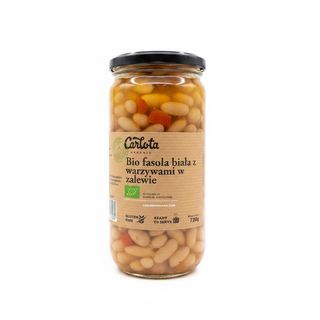 Ekologiczna biała fasola z warzywami w zalewie Carlota Organic BIO 720 g
