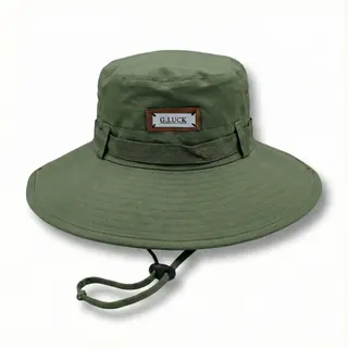 Naurei Green Wide-Brim Sun Hat