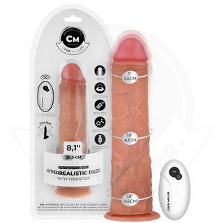 DILDO HIPERREALÍSTICO VIBRACIÓN CON CONTROL REMOTO 20,5 CM