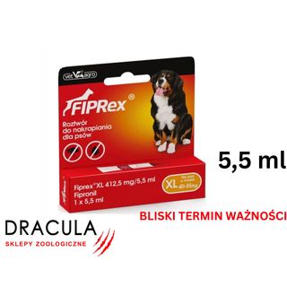 Roztwór przeciw kleszczom FIPRex dla psów XL, 5,5 ml
