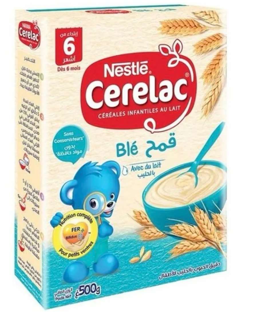Nestlé Cerelac Céréales Infantiles au Lait Blé Dès 6 Mois – 500 g