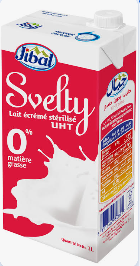 Jibal Svelty Lait Écrémé Stérilisé UHT 0 % MG – 1 L