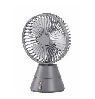 Mini Ventilateur de Bureau Rechargeable avec Veilleuse LED, 3 Vitesses Réglables et Stickers DIY Batterie 1200mAh