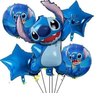 Kit de Ballons Stitch BLEU – Lot de 5 Pièces – Décoration Anniversaire & Baby Shower
