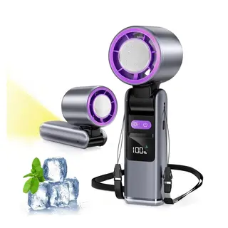 Ventilateur turbo portable rechargeable pour USB-C avec plaque de refroidissement et affichage numérique