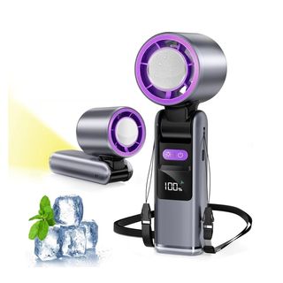 Ventilateur turbo portable rechargeable pour USB-C avec plaque de refroidissement et affichage numérique