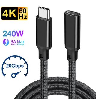 Câble USB-C mâle-femelle 3 m, 20 Gbit/s