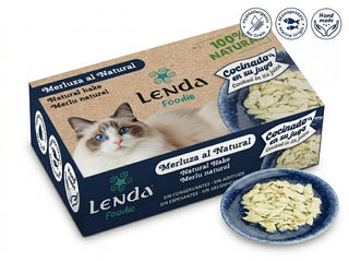 Aliment complémentaire humide premium pour chats – Recette 100 % naturelle à base de longe de merlu cuite dans son propre jus