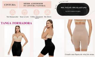 Channo Faja Pantalón Reductora y Moldeadora de Figura, Cintura Alta con Corchetes -