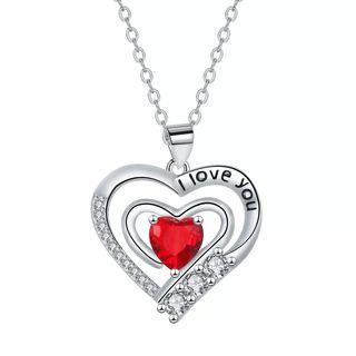 Collier de luxe plaqué or Idée cadeau CSN008-1 I love you