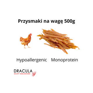 MIĘKKIE PASKI Z KURCZAKA 500g