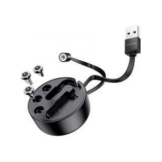 Borofone BU26 Câble Magnétique 3-en-1 Rétractable 2A – Lightning / Micro USB / Type-C – 95 cm