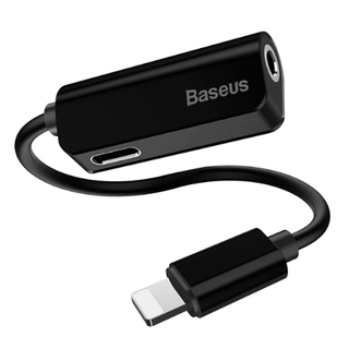 Adaptateur Baseus L32 IP mâle vers 3,5 mm + IP femelle, noir – CALL32-01