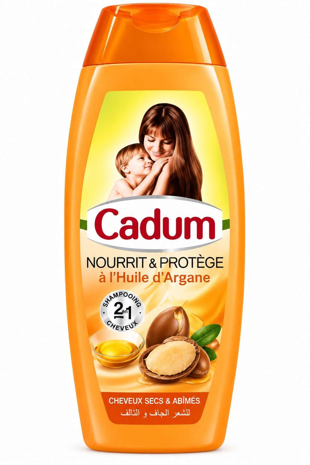 Cadum Shampooing 2en1 Nourrit & Protège à l'Huile d'Argan– 380 ml