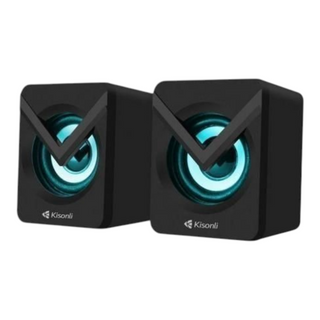 Kisonli Haut-Parleur L-1040 Filaire 2.0 USB Mini Haut-Parleur Avec Lumière Colorée
