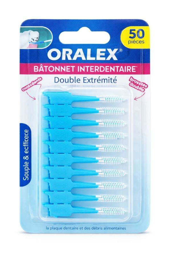 Oralex Bâtonnets Interdentaires Double Extrémité – 50 Pièces