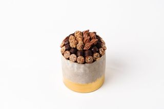 Pot texturé avec frange doré (C29GM)