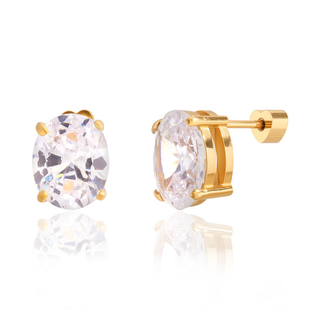 Boucles d'Oreilles Clous Ovales Éclatants OGN134-2