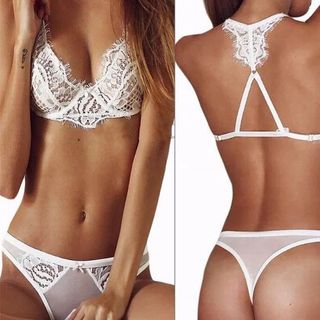 Set Lenjerie Sexy Estella Alb S-M JGF Lingerie