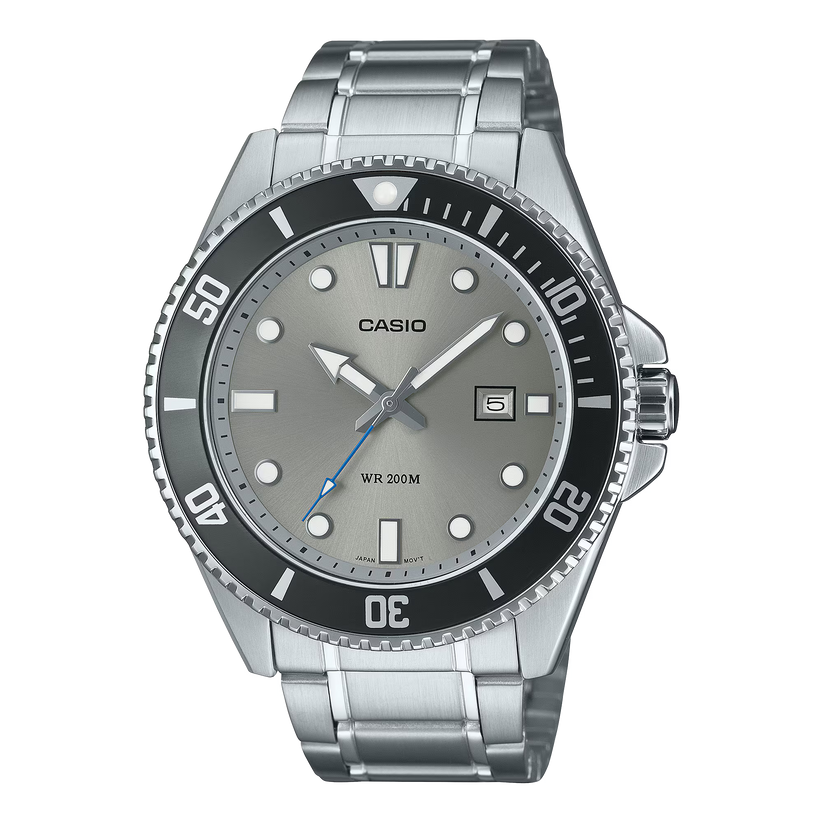 CASIO MDV-107D-8AVDF Silver Watch, 200M Water Resistant