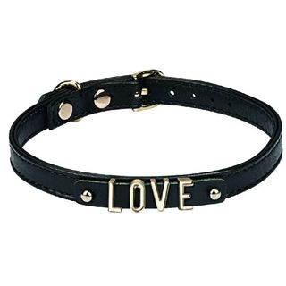 Czarny skórzany choker z 21 literami